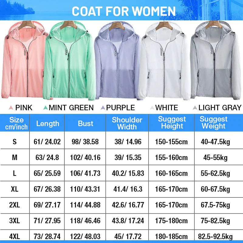 UPF 70+ Sun Protection Coat Fashion Couple Icy Cool Jacket