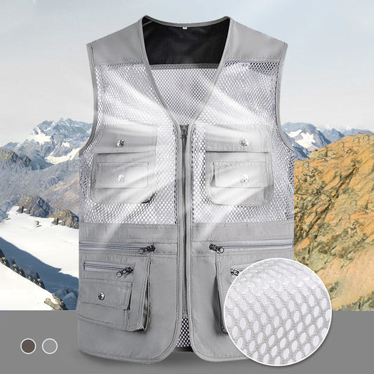 Summer Men's Multi Pocket Tactical Mesh Vest