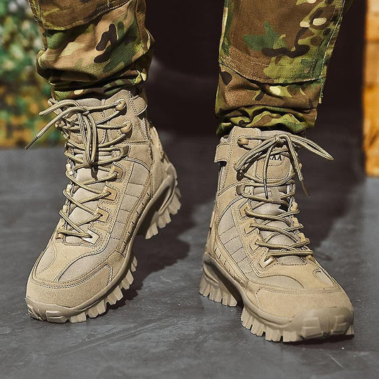 Men's Waterproof Outdoor Anti-Puncture Work Combat Boots Army Boots (Durability Upgrade) EU
