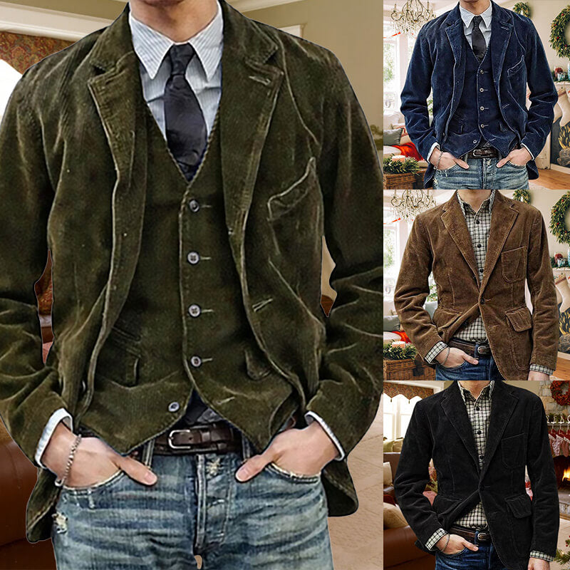 🎁 2023 Men's Winter Fleece Corduroy Blazer 🔥Free Shipping🔥