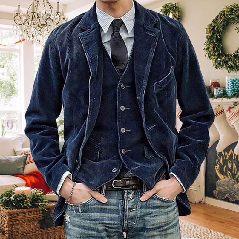 🎁 2023 Men's Winter Fleece Corduroy Blazer 🔥Free Shipping🔥