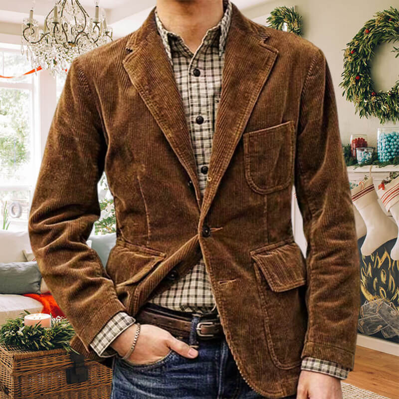 🎁 2023 Men's Winter Fleece Corduroy Blazer 🔥Free Shipping🔥