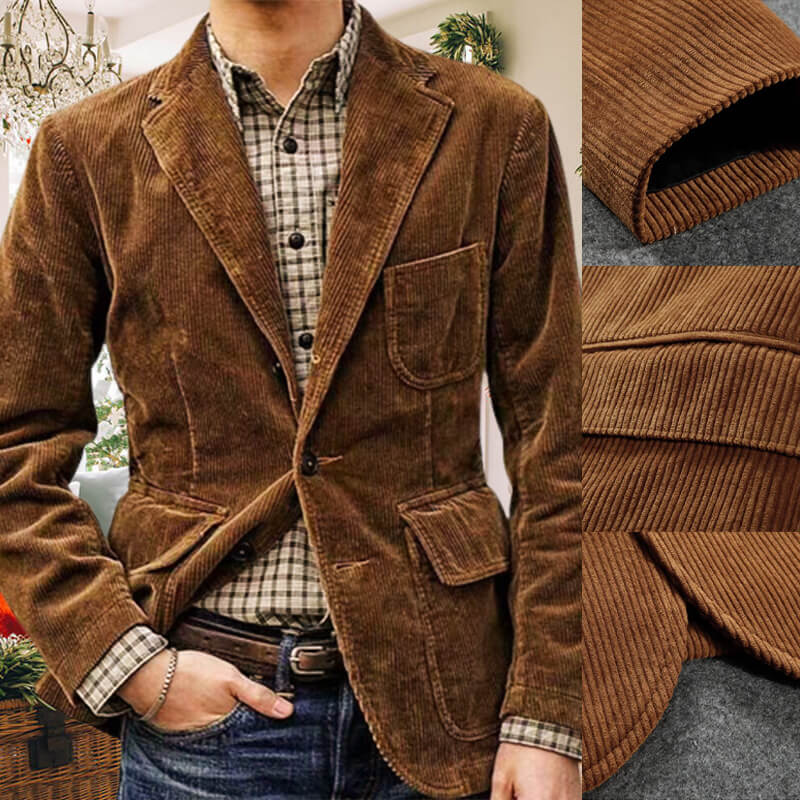 🎁 2023 Men's Winter Fleece Corduroy Blazer 🔥Free Shipping🔥