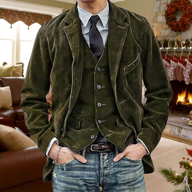 🎁 2023 Men's Winter Fleece Corduroy Blazer 🔥Free Shipping🔥