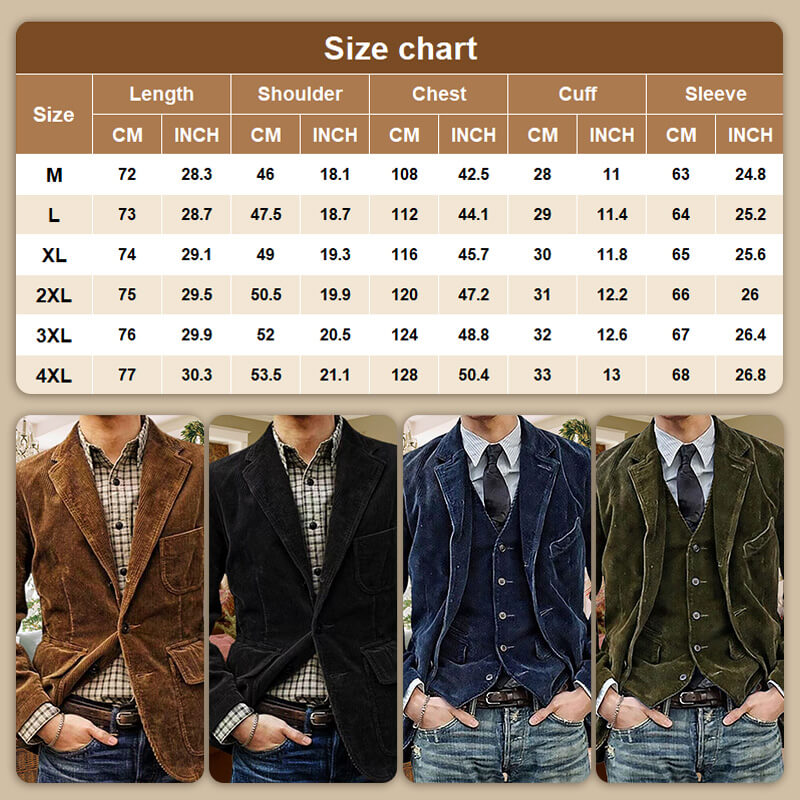 🎁 2023 Men's Winter Fleece Corduroy Blazer 🔥Free Shipping🔥