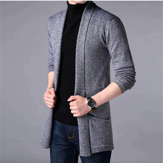 [Best Gift For Him] Men's Knit Long Cardigan Jacket