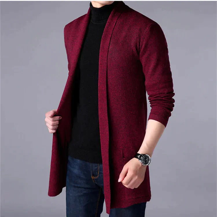 [Best Gift For Him] Men's Knit Long Cardigan Jacket