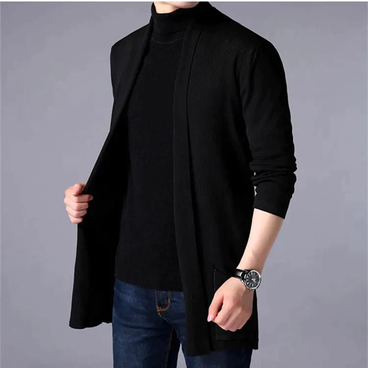 [Best Gift For Him] Men's Knit Long Cardigan Jacket