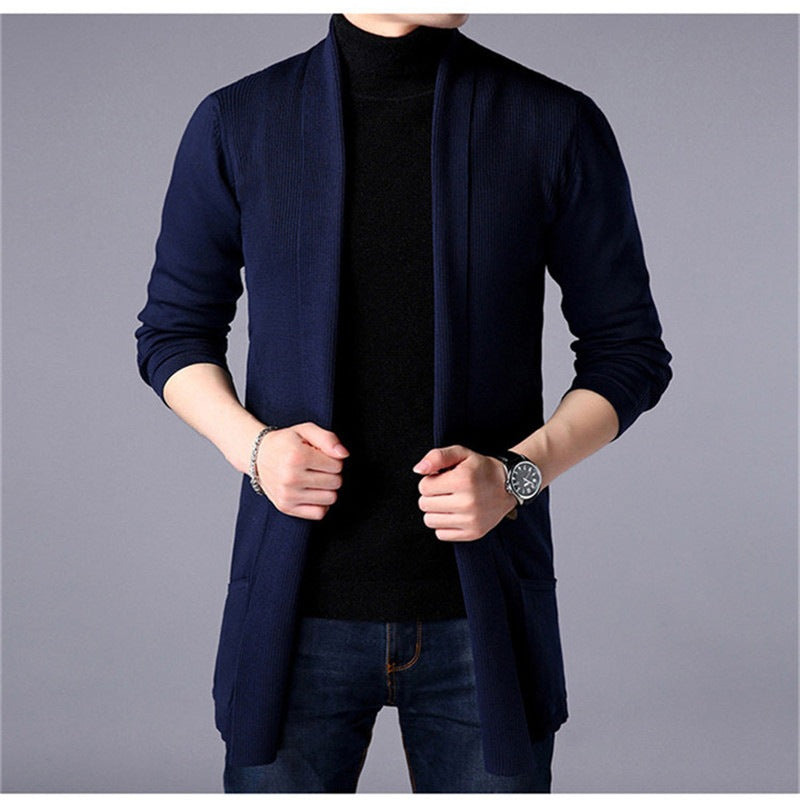 [Best Gift For Him] Men's Knit Long Cardigan Jacket