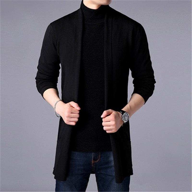 [Best Gift For Him] Men's Knit Long Cardigan Jacket