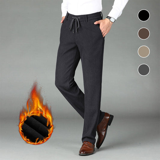 Men's Thickened Elastic Waist Corduroy Pants