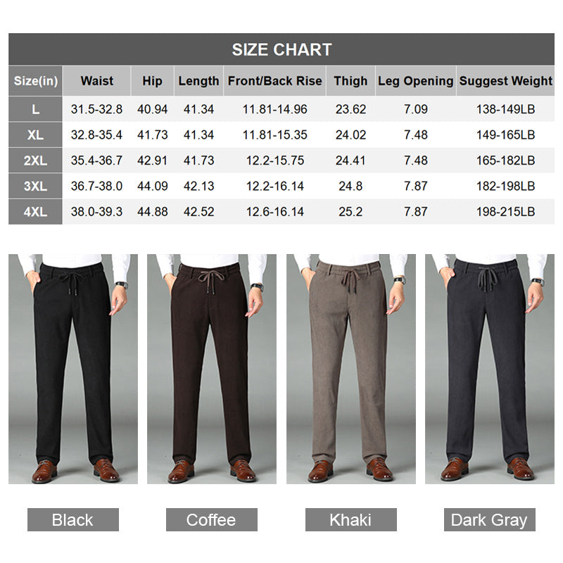 Men's Thickened Elastic Waist Corduroy Pants