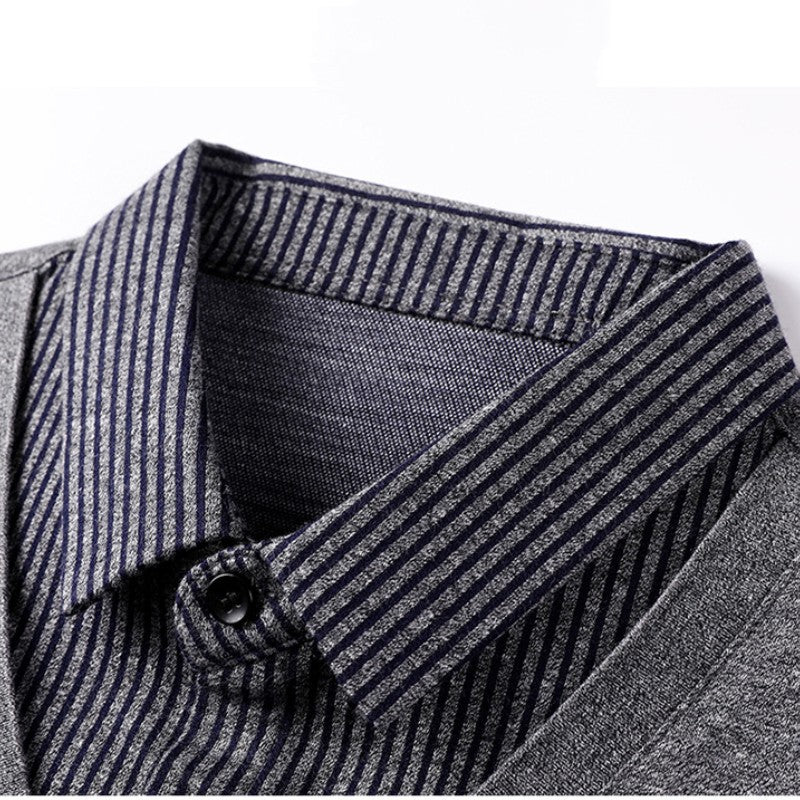 [Best Gift For Men] Men's Fake 2-Piece Knitted Shirt