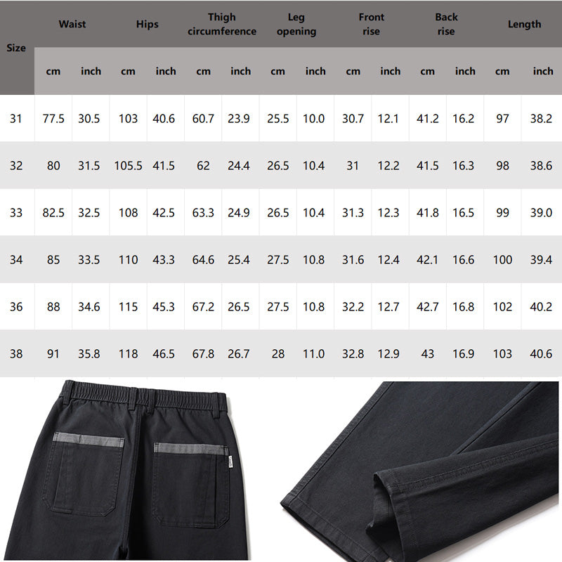 Men's Casual Stretch Straight Leg Pants with Large Pockets（50% OFF）