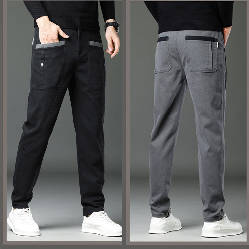 Men's Casual Stretch Straight Leg Pants with Large Pockets（50% OFF）