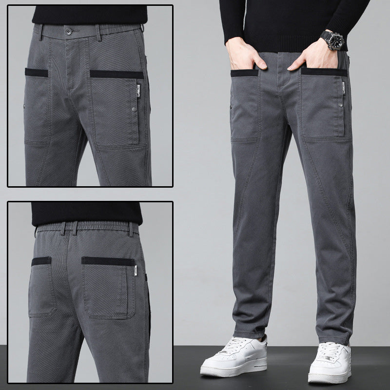 Men's Casual Stretch Straight Leg Pants with Large Pockets（50% OFF）