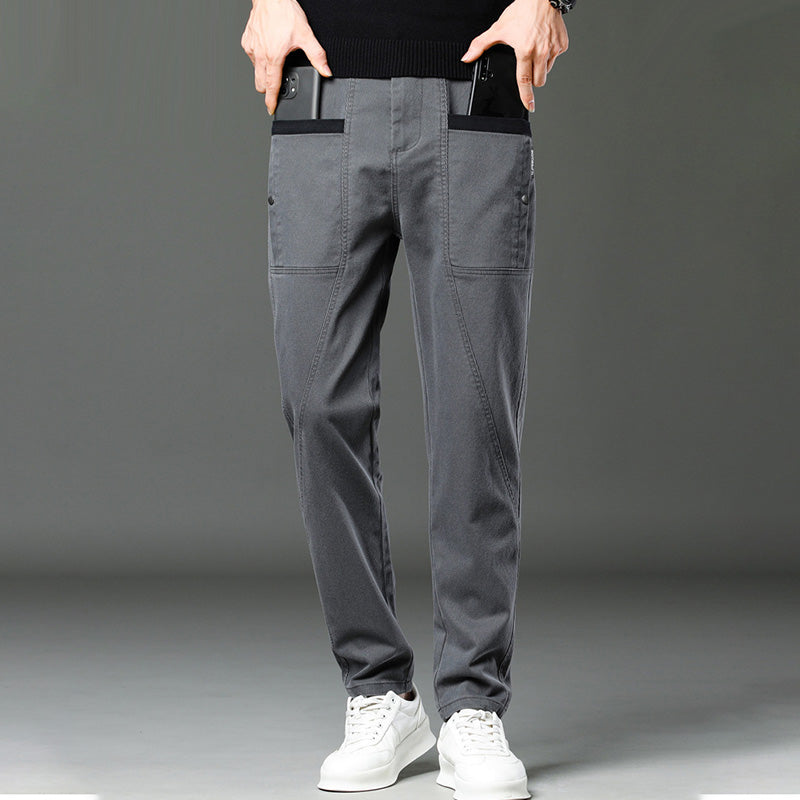 Men's Casual Stretch Straight Leg Pants with Large Pockets（50% OFF）