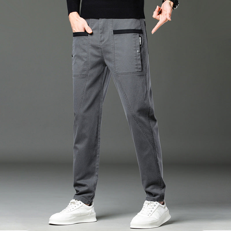 Men's Casual Stretch Straight Leg Pants with Large Pockets（50% OFF）