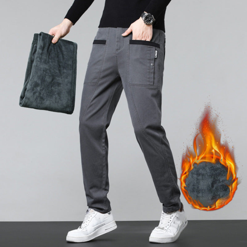 Men's Casual Stretch Straight Leg Pants with Large Pockets（50% OFF）