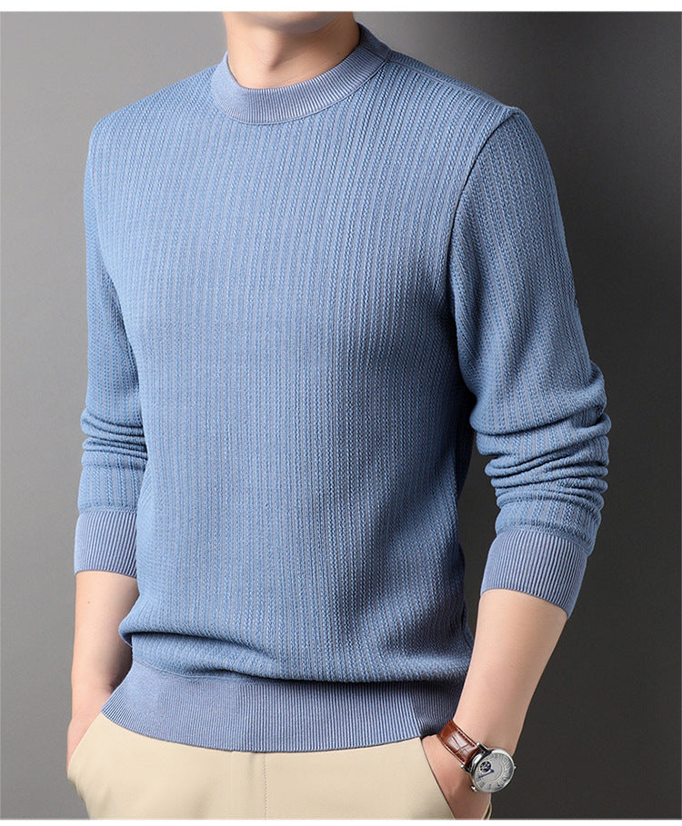 [warm gift] Men’s Thick Plush Lined Knit Bottom Shirt