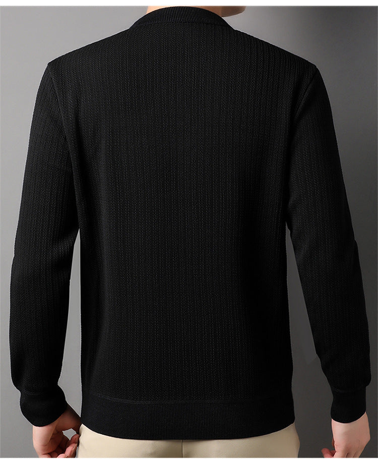 [warm gift] Men’s Thick Plush Lined Knit Bottom Shirt