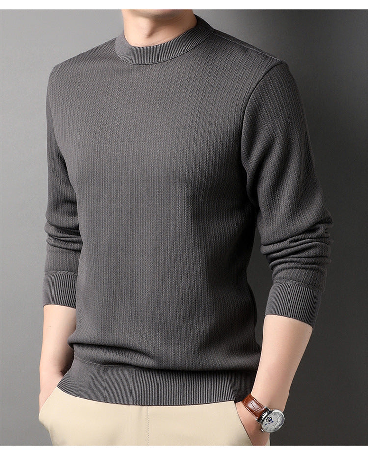 [warm gift] Men’s Thick Plush Lined Knit Bottom Shirt