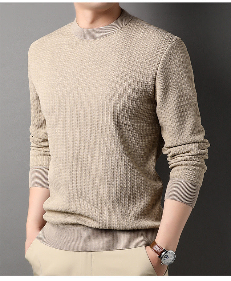 [warm gift] Men’s Thick Plush Lined Knit Bottom Shirt