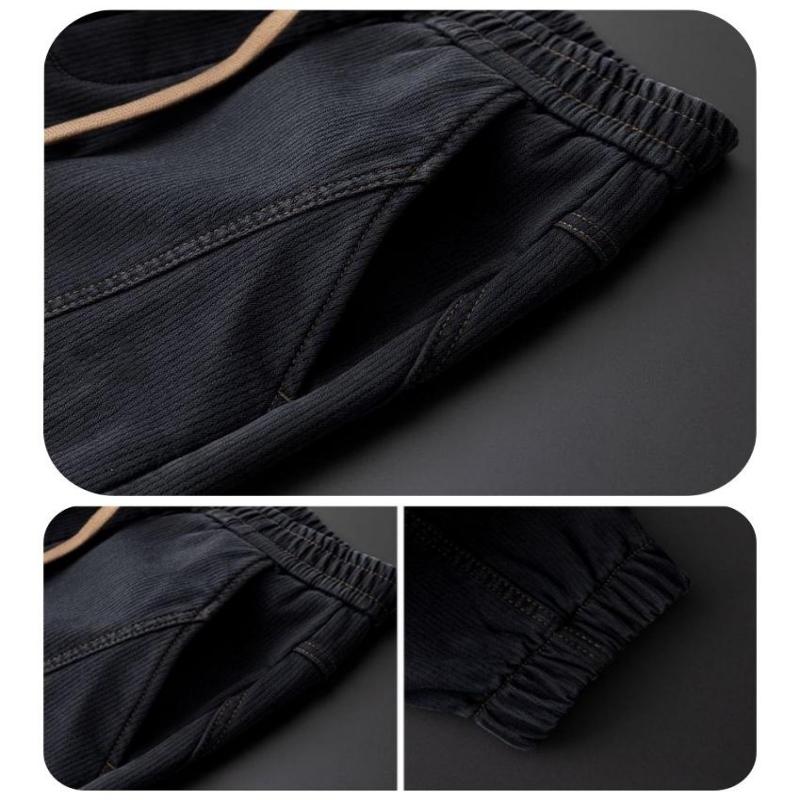 Men's Fashion Casual Loose Pockets Spliced Solid Color Trousers