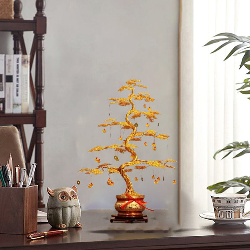 Golden Fortune Tree (Handmade knitting)