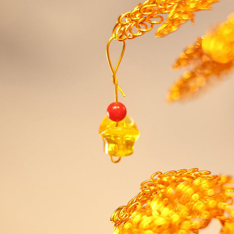 Golden Fortune Tree (Handmade knitting)