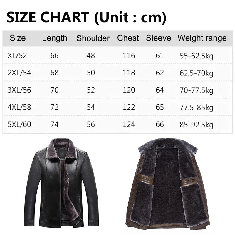 Faux Fleece Lined PU Leather Warm Jacket