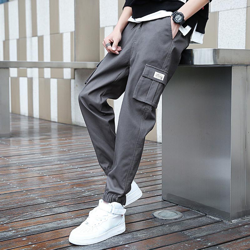 Solid Color Unlined Cargo Pants