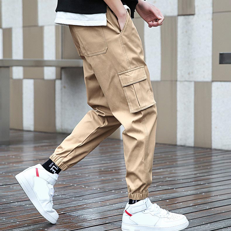 Solid Color Unlined Cargo Pants