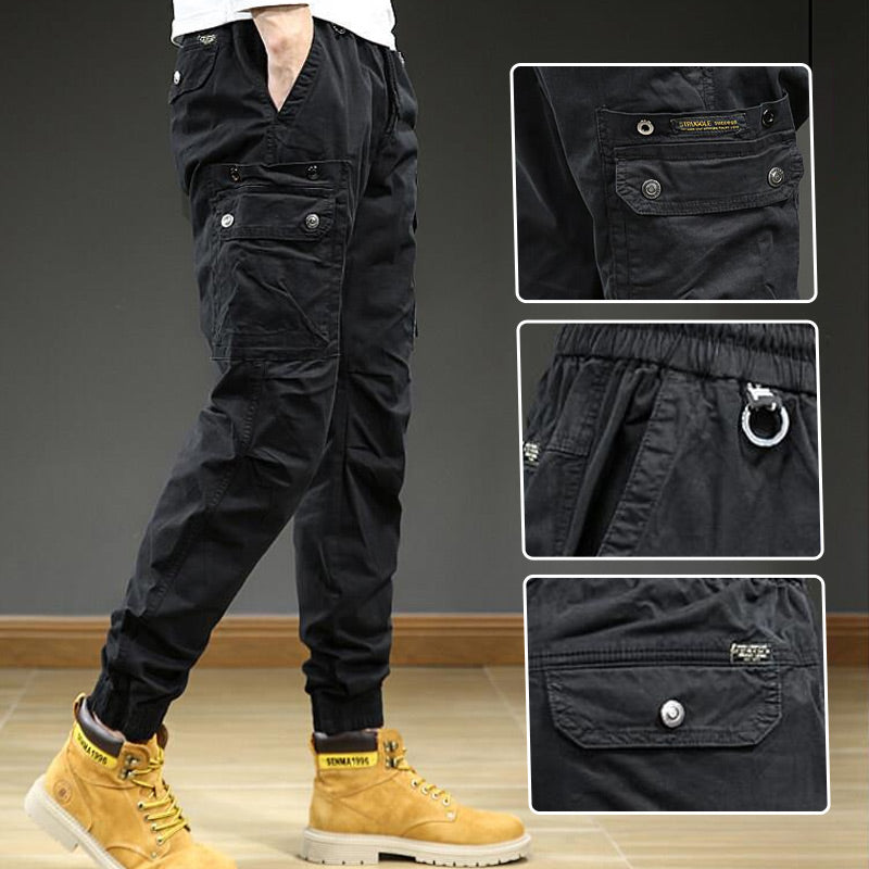 Men's Fashion Casual Multi-Pocket Tapered Sweatpants